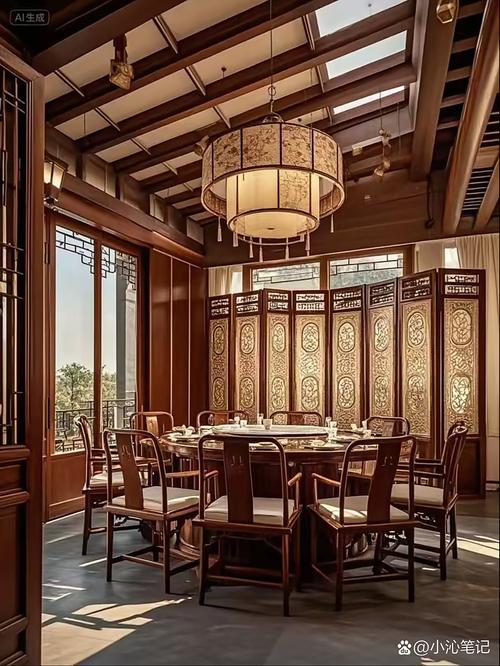 餐饮大店 包厢 中式餐厅内景